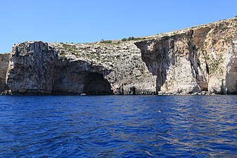 The grotto from outside as seen from sea-level