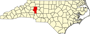 Map of North Carolina highlighting Iredell County