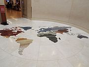 Floor representing the countries exhibited in the museum.