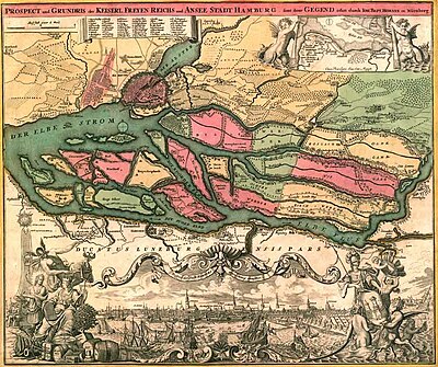 Map of Hamburg around 1600.