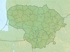 Map showing the location of Laučynė Landscape Sanctuary