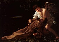 《神魂超拔的圣方济各（英语：Saint Francis of Assisi in Ecstasy (Caravaggio)）》，卡拉瓦乔创作 (约于1595年)