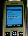 My Siemens M75 Bluejacking a Sony Ericsson K600i