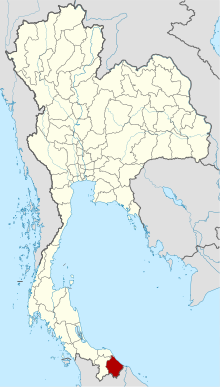 Map of Thailand highlighting Narathiwat province