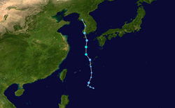 热带风暴翠丝的路径图