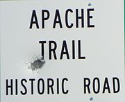 Historic Apache Trail sign on Highway 88.