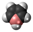 硼唑分子的空間填充模型