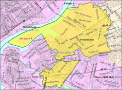 Census Bureau map of Pennsauken Township, New Jersey Interactive map of Pennsauken, New Jersey