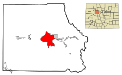 Location of the Edwards CDP in Eagle County, Colorado.