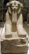 埃及哈特谢普苏特的狮身人面像，具有不同寻常的耳朵特征，公元前1503-1482年