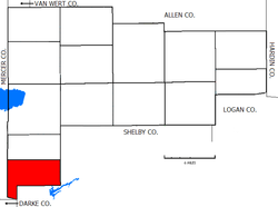 Location of Jackson Township in Auglaize County