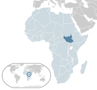 The new country South Sudan (dark blue) was added to map templates in 2011