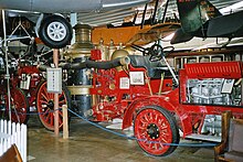 An early fire engine from The Pioneer Village automobile collection