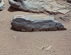 "Rocknest 3" rock on Mars – as viewed by the MastCam on Curiosity (October 5, 2012)