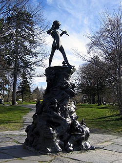 Statue of Peter Pan in Bowring Park