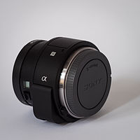 Sony Alpha ILCE-QX1 APS-C-frame camera with body cap