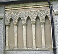 St Cedwyn, Llangedwyn. Romanesque Revival terracotta arcade.