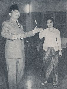 Sukarno dancing with Megawati Sukarnoputri