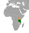 Location map for Tanzania and Uganda.