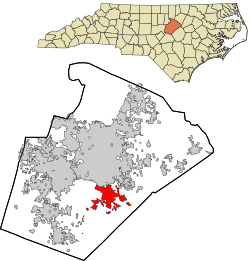 Location in Wake County and the state of North Carolina.