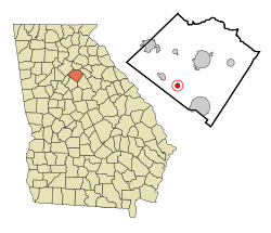 Location in Walton County and the state of Georgia