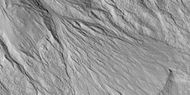 Close view of gully apron, as seen by HiRISE under HiWish program Note this is an enlargement of the previous image.