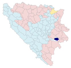 Location of Goražde within Bosnia and Herzegovina