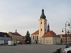 Town square with the Church of Saint Nicholas