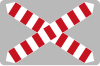 Level crossing without gates (single track) or aircraft crossing area