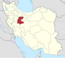 Location of Markazi province in Iran