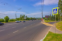 Looking north along Gagarina Avenue