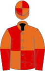 Orange and red (quartered), halved sleeves