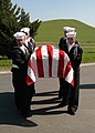 The Ceremonial Unit assigned to Naval Air Station Lemoore seen rendering honors at a military funeral at San Joaquin Valley National Cemetery in Gustine, California.