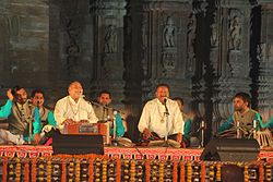 Wadali brothers performing at the Raja Rani Music Festival. Puranchand Wadali (L) and Pyarelal Wadali (R)