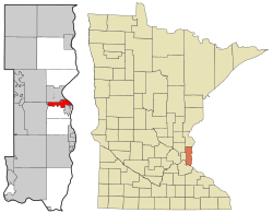 Location of the city of Oak Park Heights within Washington County, Minnesota