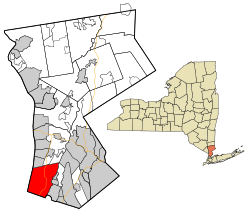 Location of Yonkers in Westchester County, New York