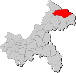 Location of Wuxi County in Chongqing