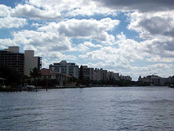 Highland Beach as viewed from the Intracoastal Waterway