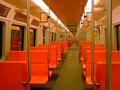 An interior view of a Helsinki metro train