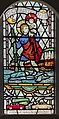 St Christopher carrying the Christ child in front of the cliffs of Hunstanton in St Edmund's, Hunstanton, by John Lawson of Faith Craft, 1962