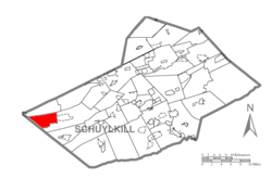 Map of Schuylkill County, Pennsylvania Highlighting Hubley Township