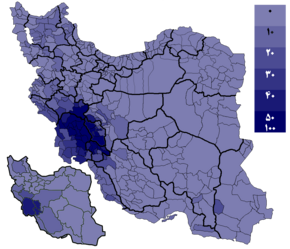 Votes received by Rezaee per districts