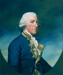Oil painting of a British admiral