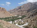 Village in Wadi Tiwi with date palm groves