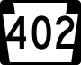 Pennsylvania Route 402 marker