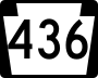 Pennsylvania Route 436 marker