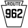 Pennsylvania Route 962 marker