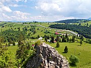 The DN17 road crossing the Tihuța Pass