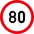 Speed limit of 80 km/h