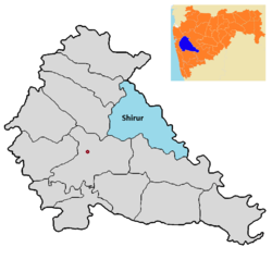 Location of Shirur in Pune district in Maharashtra